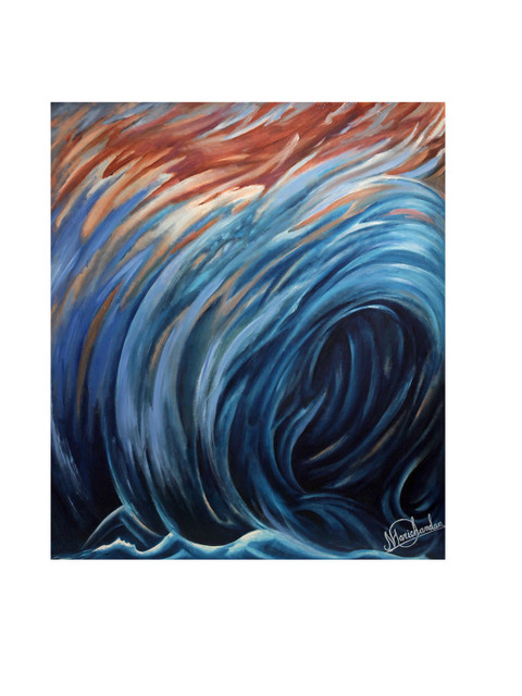

Exotic India Blue & Black Strokes Oil Painting Wall Art