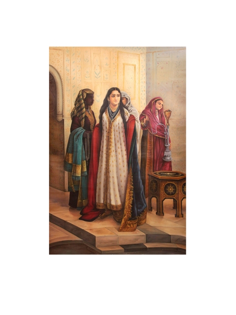 

Exotic India Beige & Red Printed Wall Art
