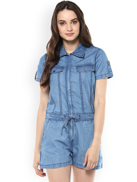 

StyleStone Women Blue Denim Playsuit