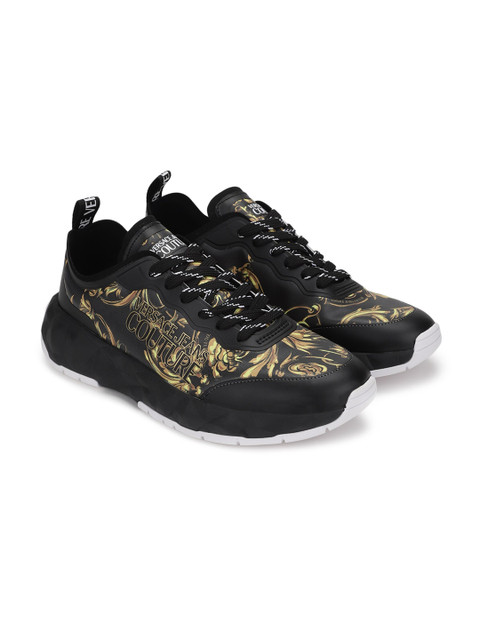 

Versace Jeans Couture Men Black Printed Casual Sneakers