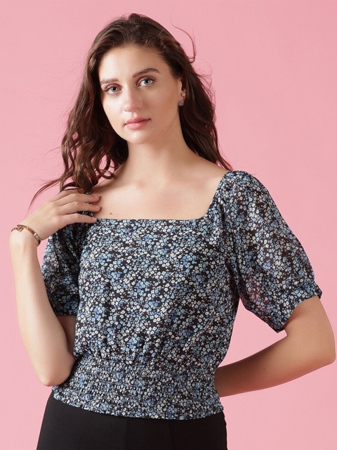 

Gipsy Blue Floral Print Top