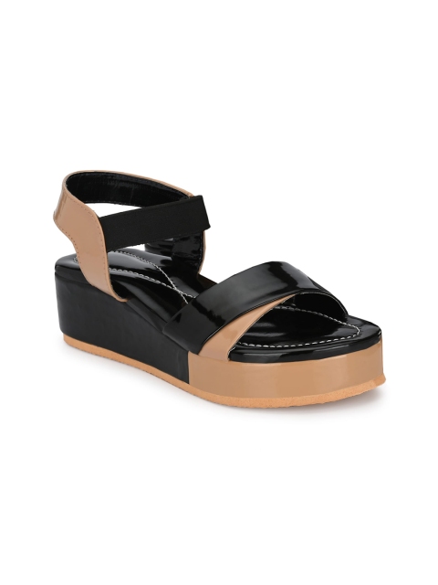 

Trendigo Women Black Colourblocked Open Toe Flats