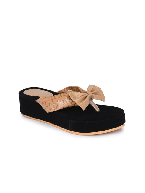 

Trendigo Women Beige Embellished Open Toe Flats with Bows