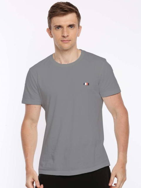 

ACTIMAXX Men Grey Melange Cotton T-shirt