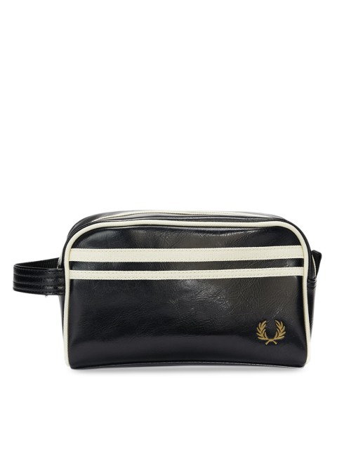 

Fred Perry Men Black Logo Printed Washbag