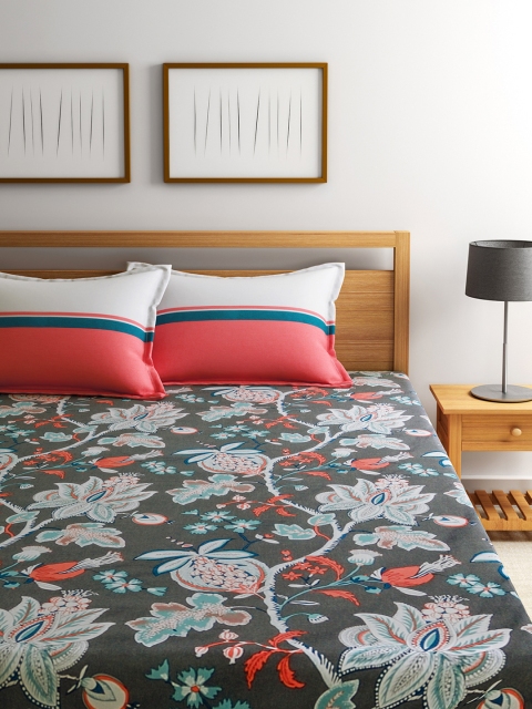 

Trident Grey 120 TC Double Bedsheet with 2 Pillow Covers