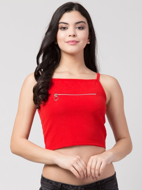 

Gaurgeous Red Crepe Crop Top