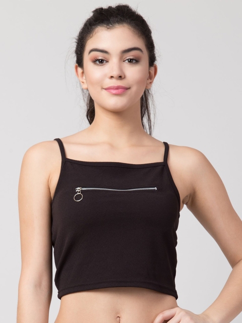 

Gaurgeous Black Crepe Crop Top