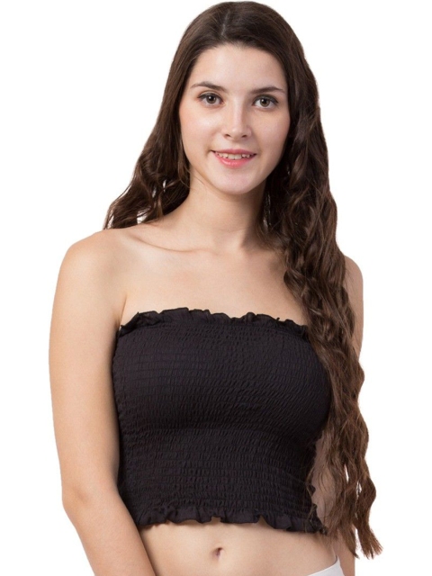 

Gaurgeous Women Black Off-Shoulder Tube Crop Top