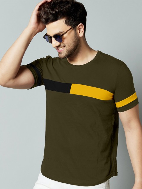 

GESPO Men Green Round Neck Half Sleeve T-Shirt