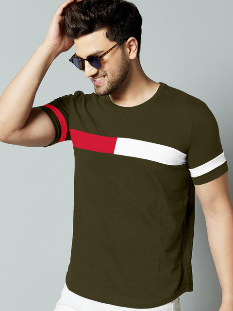

GESPO Men Brown Round Neck Half Sleeve T-Shirt