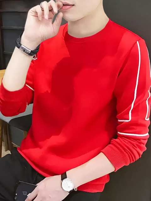 

GESPO Men Red Cotton T-shirt