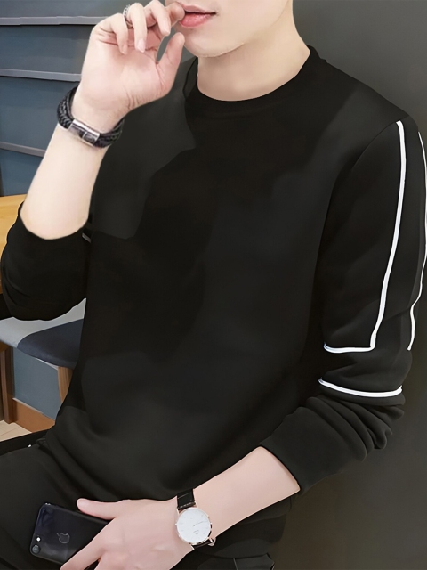 

GESPO Men Black Cotton T-shirt