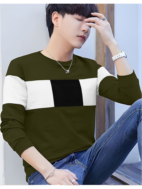 

GESPO Men Green Colourblocked T-shirt