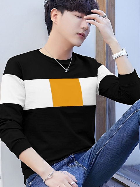 

GESPO Men Black Colourblocked T-shirt