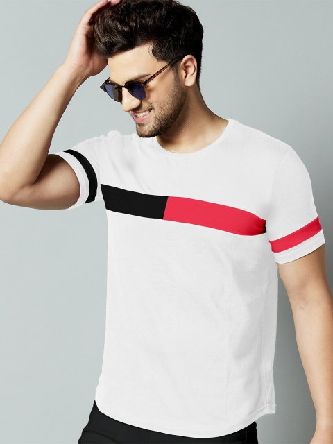 

GESPO Men White Colourblocked T-shirt with Mask