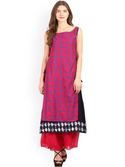 

La Firangi Women Pink Printed Layered A-Line Kurta