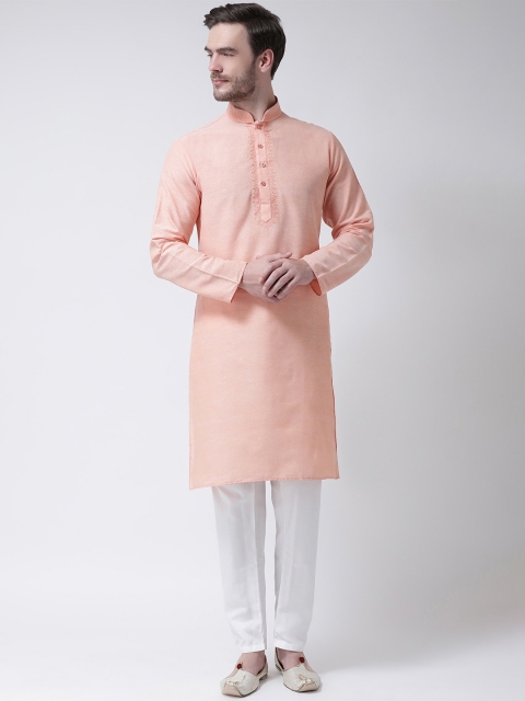 

SG LEMAN Men Orange Pure Cotton Kurta with Pyjamas