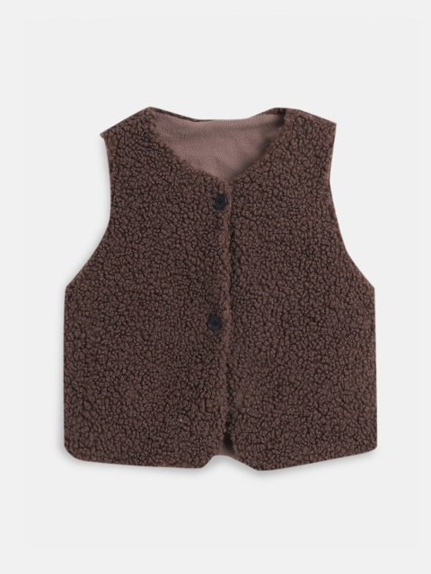 

Hopscotch Girls Brown Solid Sweater with Fuzzy Detail