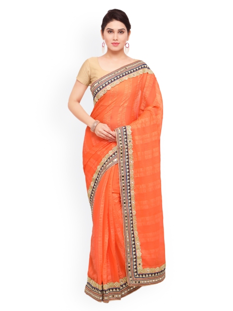 

Sareegama Orange Poly Chiffon Saree