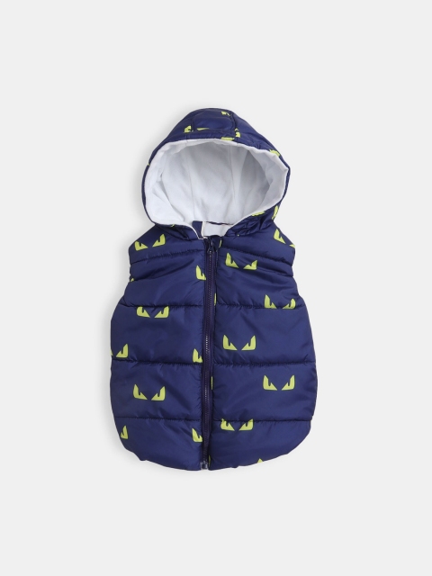 

Hopscotch Boys Blue & Yellow Printed Padded Jacket
