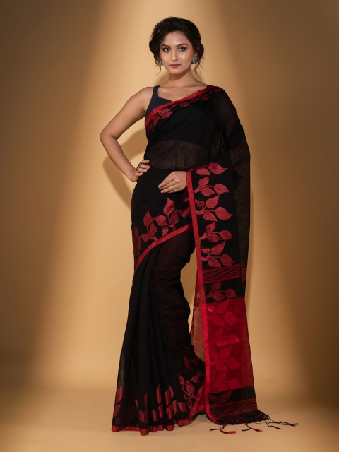 

BEATITUDE Black & Red Woven Design Saree