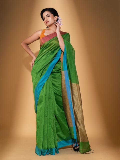 

BEATITUDE Green & Blue Saree