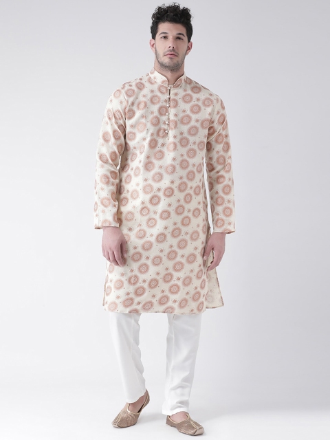 

SG LEMAN Men Beige Ethnic Motifs Printed Kurta with Trousers