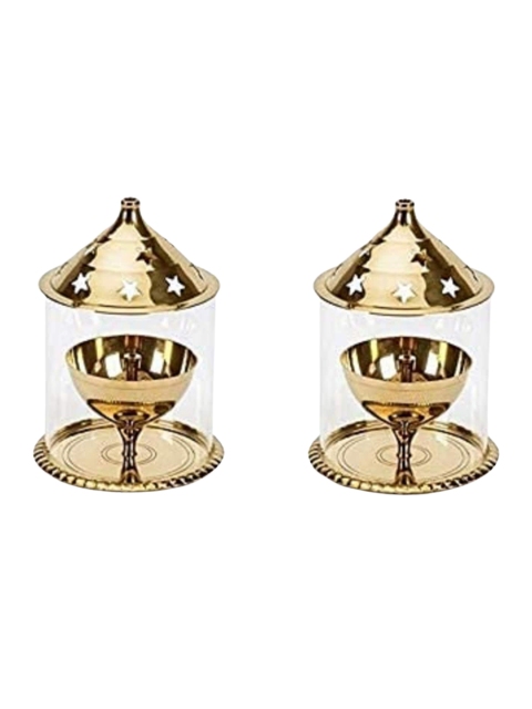 

Fashion Bizz Set Of 2 Gold Toned Kaanch Diya