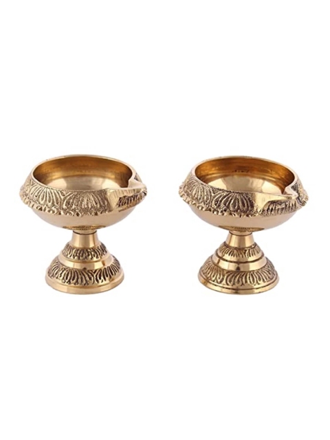 

Fashion Bizz Set Of 2 Diyas, Gold