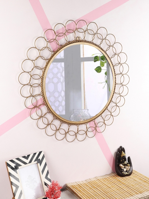 

Home Sparkle Gold-Toned Textured Wall Mirrors