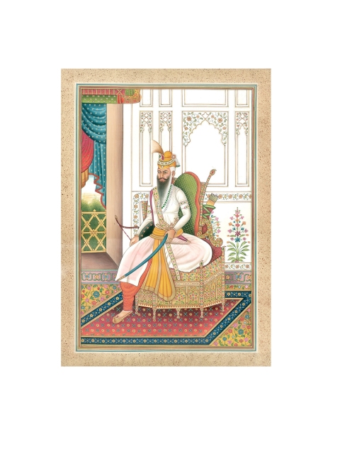 

Exotic India Beige Maharaja Ranjit Singh Painted Wall Art