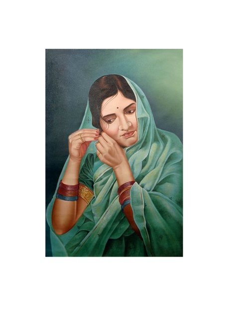 

Exotic India Blue & Red Shringar of the Lady Wall Art