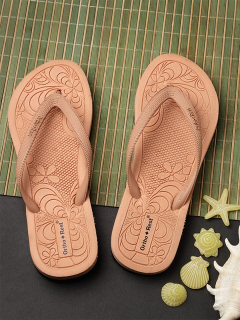 

Ortho Rest Women Cream-Coloured Rubber Thong Flip-Flops