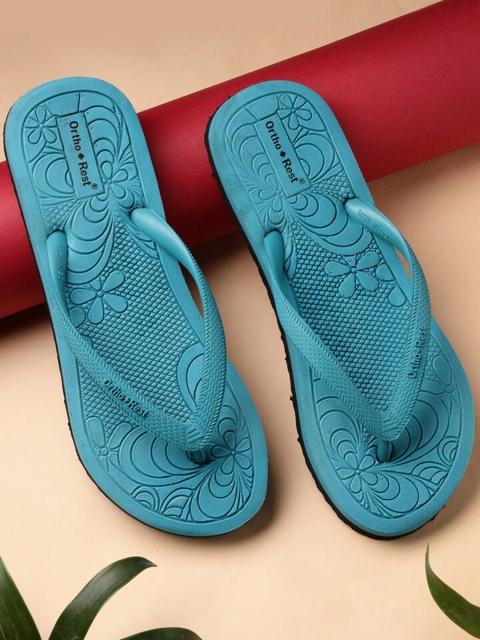

Ortho Rest Women Blue Rubber Thong Flip-Flops
