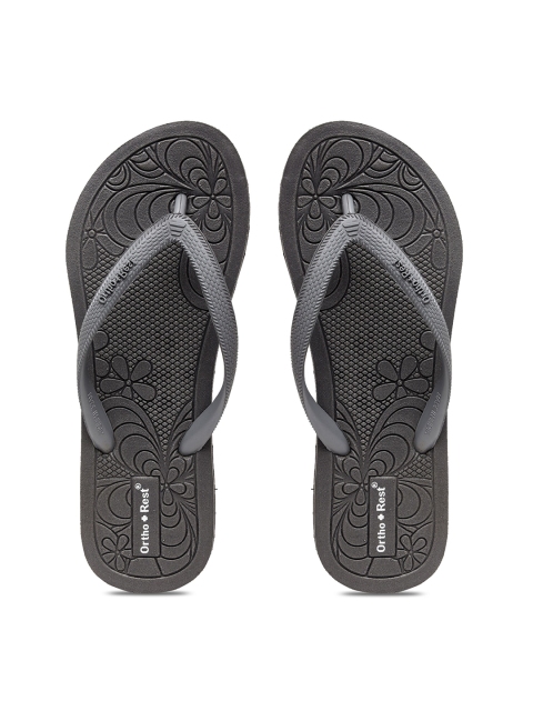 

Ortho Rest Women Grey & Silver-Toned Rubber Slip-On