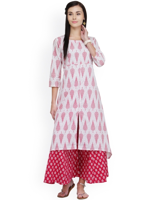 

Varanga White Printed Kurta With Palazzo