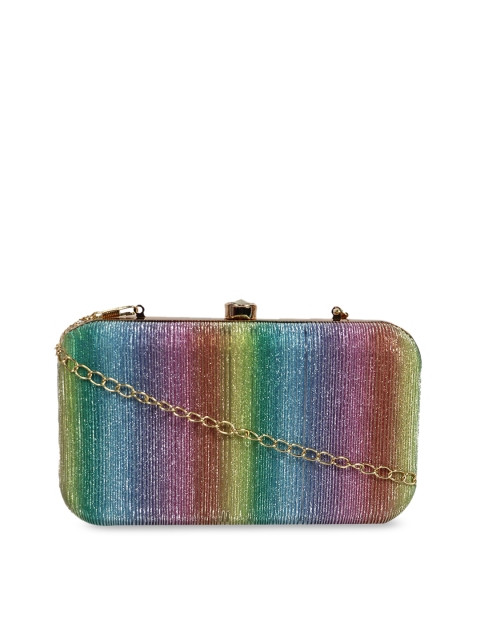 

LELYS Multicoloured Textured Box Clutch, Multi