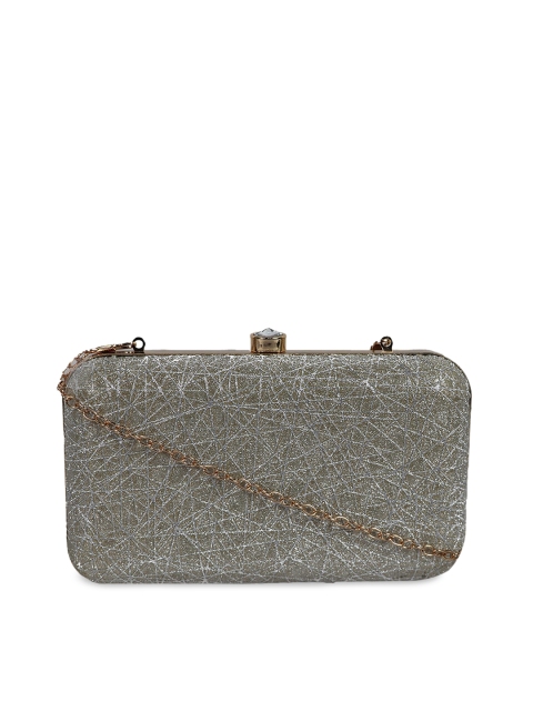 

LELYS Silver-Toned Embellished Box Clutch