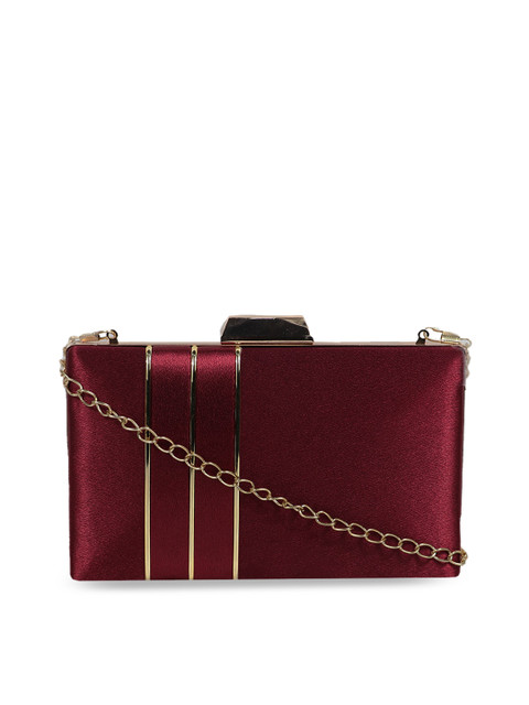 

LELYS Red & Gold-Toned Solid Box Clutch