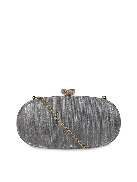 

LELYS Silver-Toned & Gold-Toned Textured Box Clutch