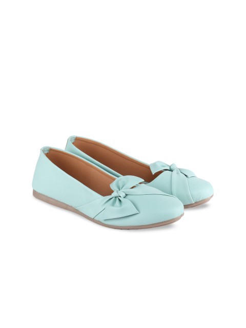 

Moonwalk Women Sea Green Ballerinas with Bows