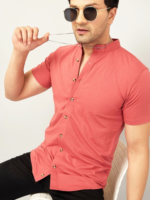 

GESPO Men Peach-Coloured Solid Casual Shirt