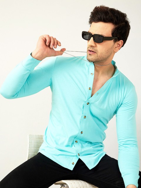 

GESPO Men Sea Green Solid Casual Shirt