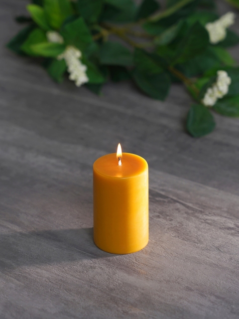 

Pure Home and Living Set of 2 Mustard Small Divine Pillar Candles