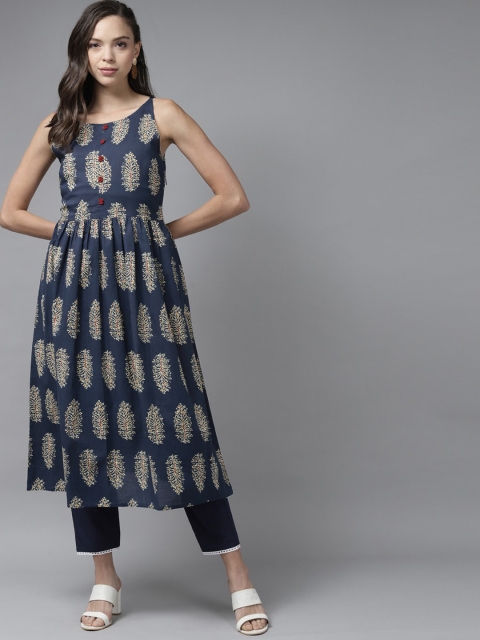 

KALINI Women Blue Ethnic Motifs Printed Kurta