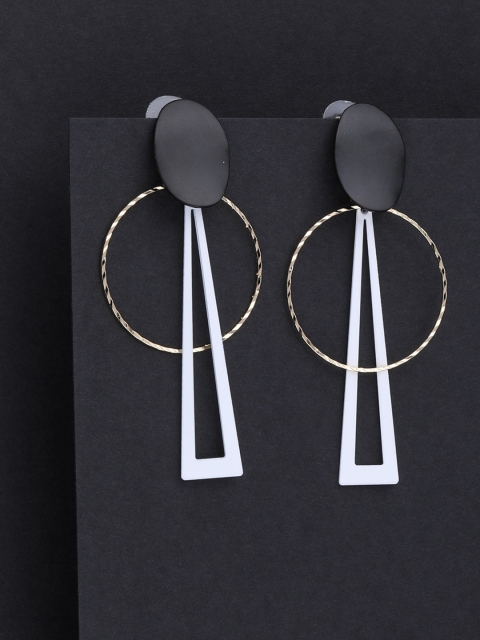 

Silver Shine Black Contemporary Drop Earrings
