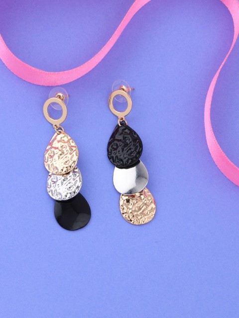 

Silver Shine Contemporary Drop Earrings, Gold