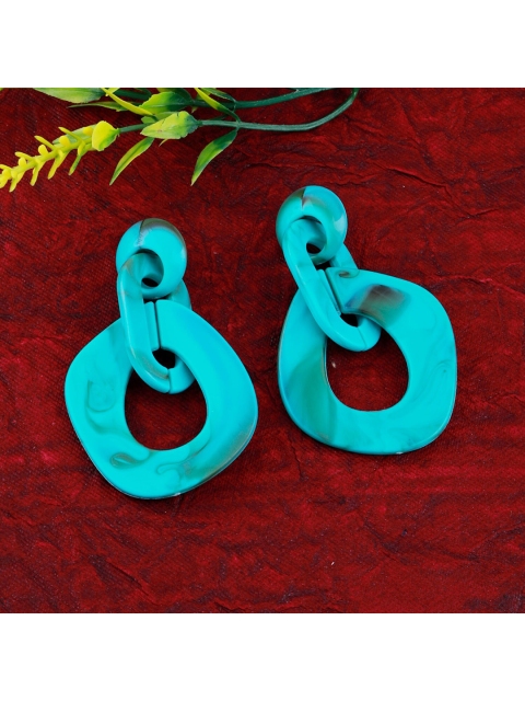 

Silver Shine Sea Green Contemporary Drop Earrings