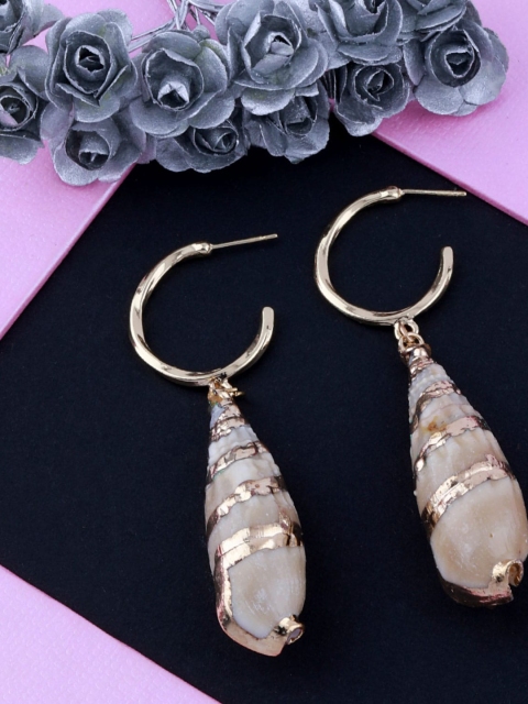 

Silver Shine Gold Plated Circular Drop Earrings